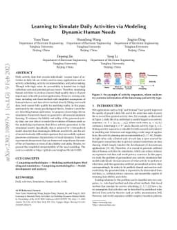 Learning to Simulate Daily Activities via Modeling Dynamic Human Needs