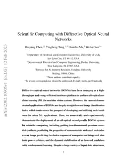 Scientific Computing with Diffractive Optical Neural Networks