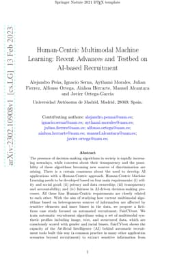 Human-Centric Multimodal Machine Learning: Recent Advances and Testbed
  on AI-based Recruitment