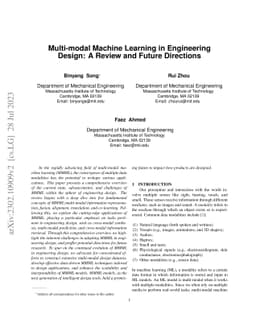 Multi-modal Machine Learning in Engineering Design: A Review and Future
  Directions