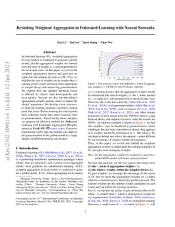 Revisiting Weighted Aggregation in Federated Learning with Neural
  Networks