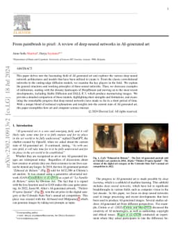 From paintbrush to pixel: A review of deep neural networks in
  AI-generated art