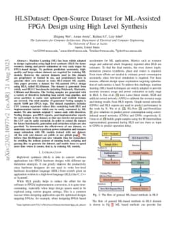 HLSDataset: Open-Source Dataset for ML-Assisted FPGA Design using High
  Level Synthesis