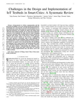 Challenges in the Design and Implementation of IoT Testbeds in
  Smart-Cities: A Systematic Review