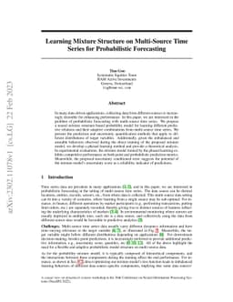Learning Mixture Structure on Multi-Source Time Series for Probabilistic
  Forecasting