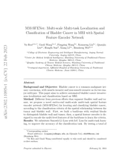 MM-SFENet: Multi-scale Multi-task Localization and Classification of
  Bladder Cancer in MRI with Spatial Feature Encoder Network