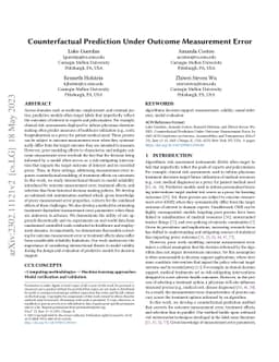 Counterfactual Prediction Under Outcome Measurement Error