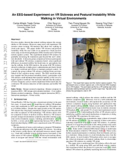 An EEG-based Experiment on VR Sickness and Postural Instability While
  Walking in Virtual Environments