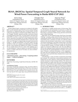 BUAA_BIGSCity: Spatial-Temporal Graph Neural Network for Wind Power
  Forecasting in Baidu KDD CUP 2022