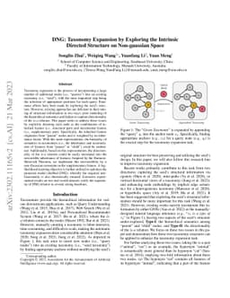 DNG: Taxonomy Expansion by Exploring the Intrinsic Directed Structure on
  Non-gaussian Space