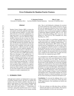 Error Estimation for Random Fourier Features