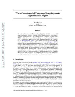 When Combinatorial Thompson Sampling meets Approximation Regret