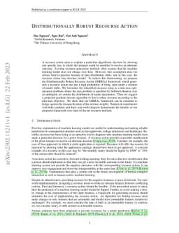 Distributionally Robust Recourse Action