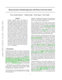 Deep Generative Symbolic Regression with Monte-Carlo-Tree-Search