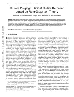 Cluster Purging: Efficient Outlier Detection based on Rate-Distortion
  Theory