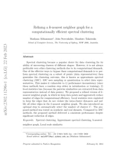 Refining a $k$-nearest neighbor graph for a computationally efficient
  spectral clustering