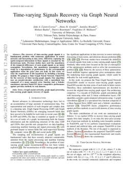 Time-varying Signals Recovery via Graph Neural Networks