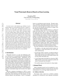 Visual Watermark Removal Based on Deep Learning