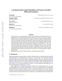 Learning Dynamic Graph Embeddings with Neural Controlled Differential
  Equations
