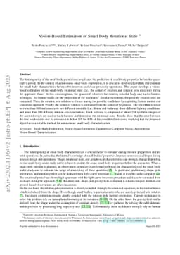 Vision-Based Estimation of Small Body Rotational State during the
  Approach Phase