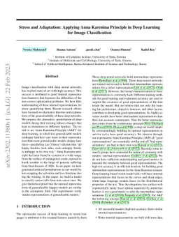 Stress and Adaptation: Applying Anna Karenina Principle in Deep Learning
  for Image Classification