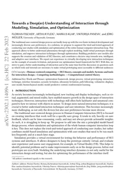 Towards a Deep(er) Understanding of Interaction through Modeling,
  Simulation, and Optimization