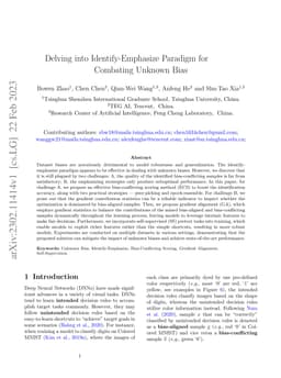 Delving into Identify-Emphasize Paradigm for Combating Unknown Bias