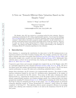 A Note on "Towards Efficient Data Valuation Based on the Shapley Value''