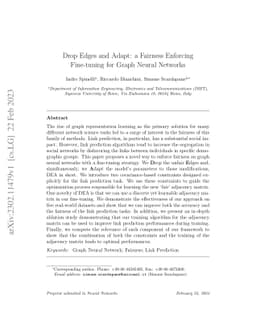 Drop Edges and Adapt: a Fairness Enforcing Fine-tuning for Graph Neural
  Networks