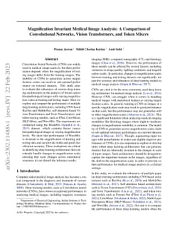 Magnification Invariant Medical Image Analysis: A Comparison of
  Convolutional Networks, Vision Transformers, and Token Mixers