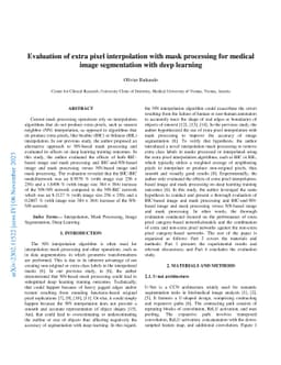 Evaluation of Extra Pixel Interpolation with Mask Processing for Medical
  Image Segmentation with Deep Learning