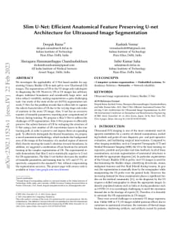 Slim U-Net: Efficient Anatomical Feature Preserving U-net Architecture
  for Ultrasound Image Segmentation