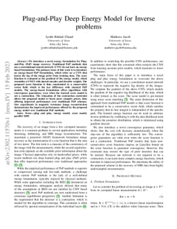 Plug-and-Play Deep Energy Model for Inverse problems
