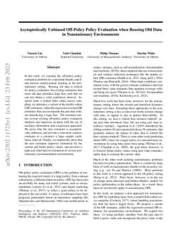 Asymptotically Unbiased Off-Policy Policy Evaluation when Reusing Old
  Data in Nonstationary Environments