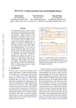 MUTANT: A Multi-sentential Code-mixed Hinglish Dataset