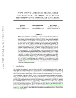 What Can We Learn From The Selective Prediction And Uncertainty
  Estimation Performance Of 523 Imagenet Classifiers