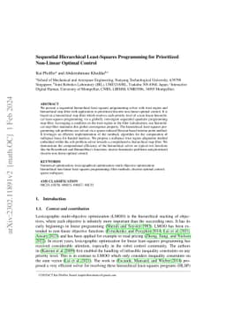 Sequential Hierarchical Least-Squares Programming for Prioritized
  Non-Linear Optimal Control