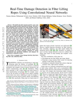 Real-Time Damage Detection in Fiber Lifting Ropes Using Convolutional
  Neural Networks