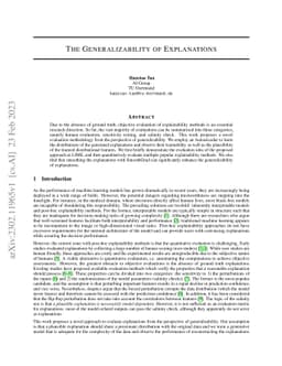 The Generalizability of Explanations