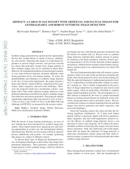ArtiFact: A Large-Scale Dataset with Artificial and Factual Images for
  Generalizable and Robust Synthetic Image Detection