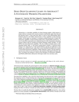 Does Deep Learning Learn to Abstract? A Systematic Probing Framework
