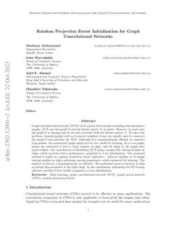 Random Projection Forest Initialization for Graph Convolutional Networks