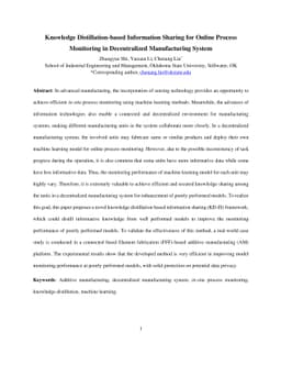Knowledge Distillation-based Information Sharing for Online Process
  Monitoring in Decentralized Manufacturing System
