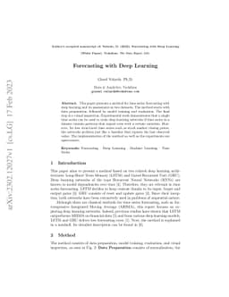Forecasting with Deep Learning