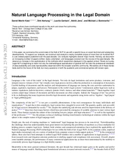 Natural Language Processing in the Legal Domain