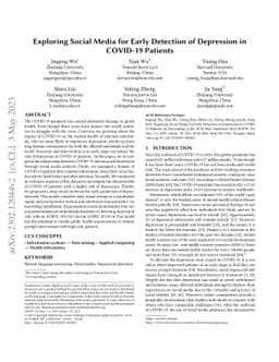 Exploring Social Media for Early Detection of Depression in COVID-19
  Patients