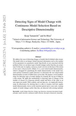 Detecting Signs of Model Change with Continuous Model Selection Based on
  Descriptive Dimensionality