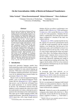 On the Generalization Ability of Retrieval-Enhanced Transformers