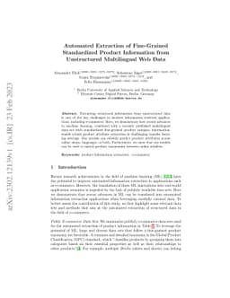 Automated Extraction of Fine-Grained Standardized Product Information
  from Unstructured Multilingual Web Data