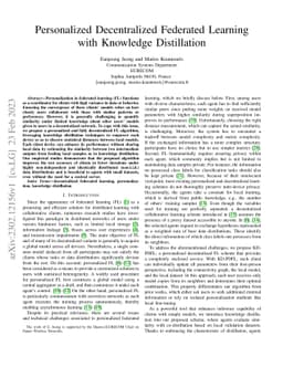Personalized Decentralized Federated Learning with Knowledge
  Distillation